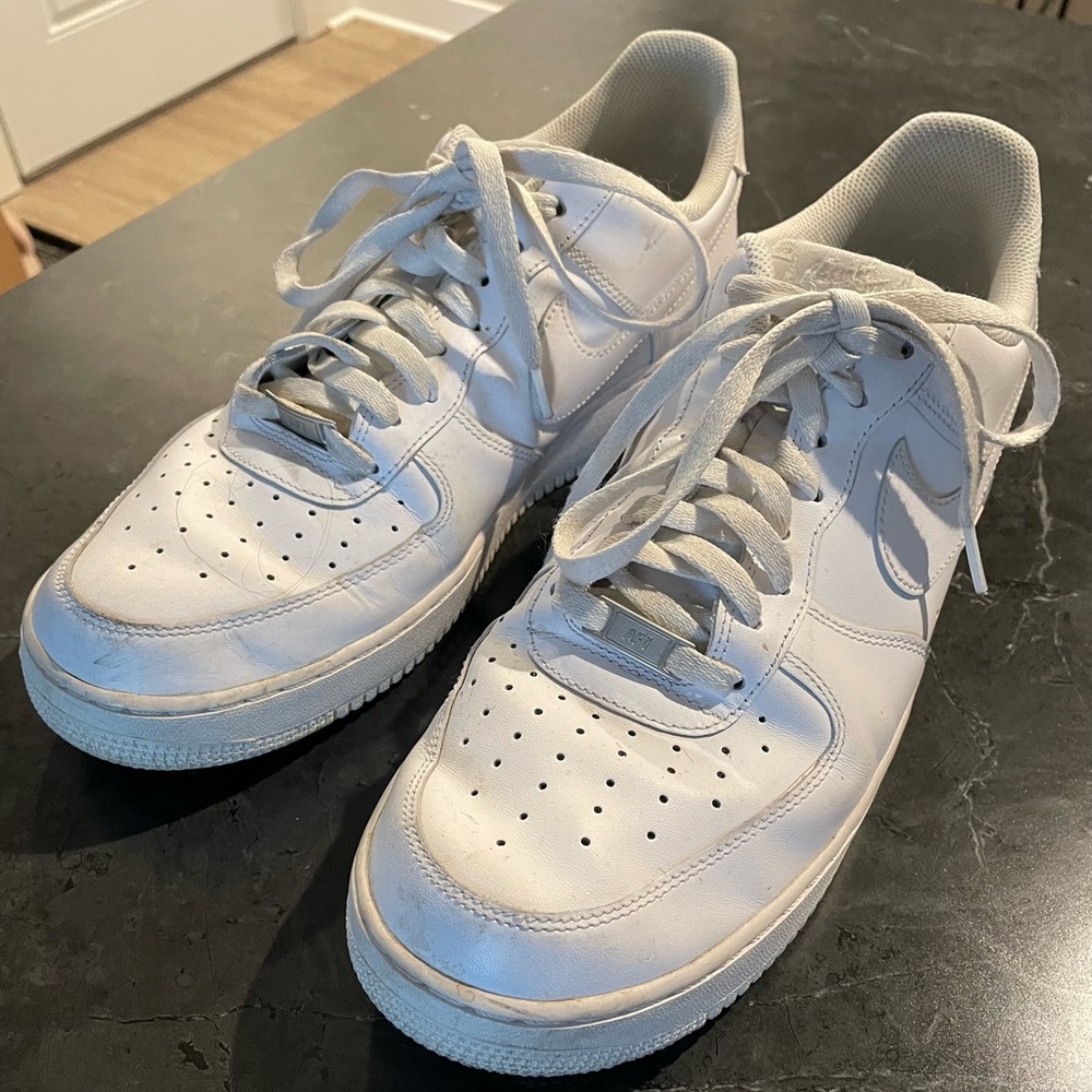 White Nike Air Force 1’s. Size 13